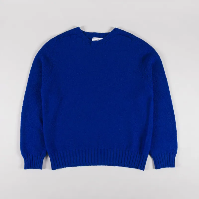 Universal Works Seamless Crew Work Blue Shetland Wild