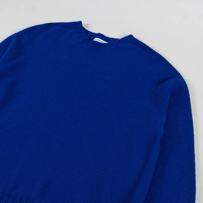 Universal Works Seamless Crew Work Blue Shetland Wild-2