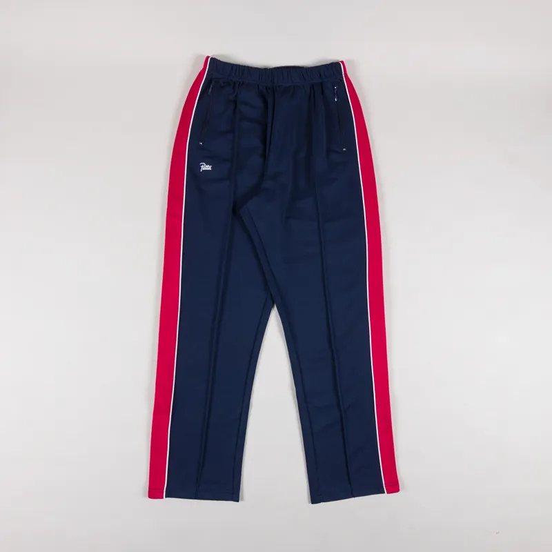 Patta Tricot Straight Track Pants Black Iris