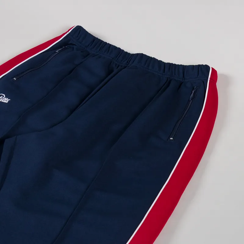 Patta Tricot Straight Track Pants Black Iris-3