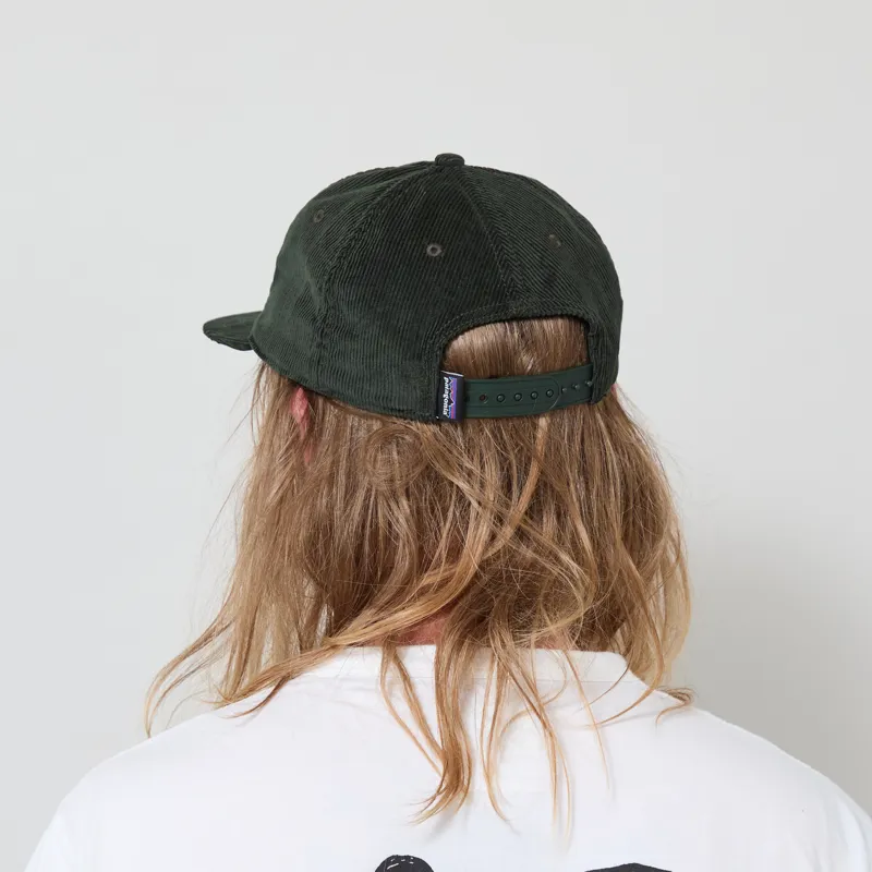 Patagonia Corduroy Cap Text Logo Old Growth Green-4