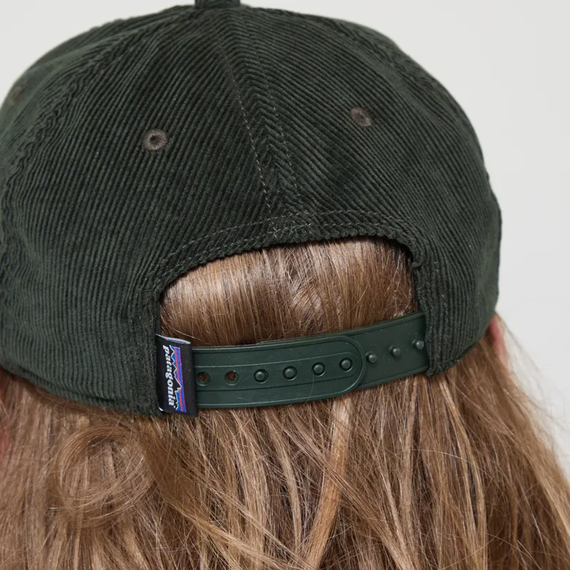 Patagonia Corduroy Cap Text Logo Old Growth Green-3