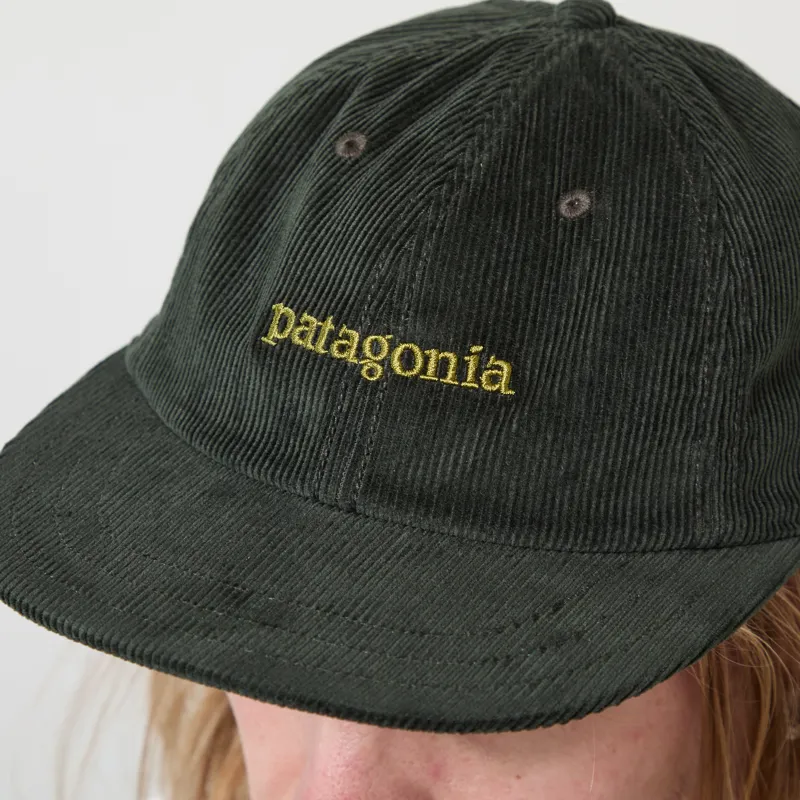 Patagonia Corduroy Cap Text Logo Old Growth Green-1