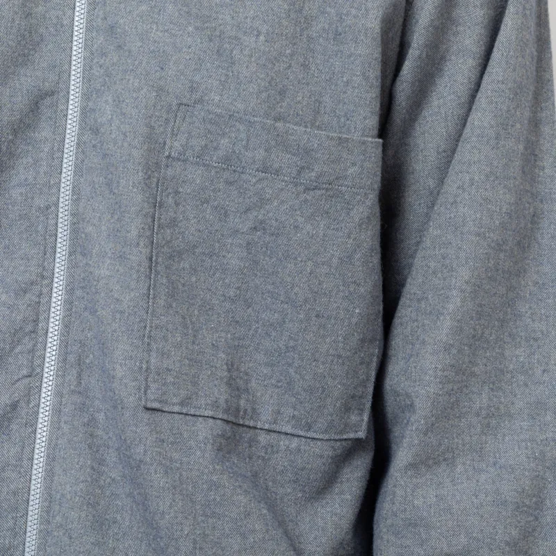 Universal Works Zip Shirt Navy Brushed Flannel-6