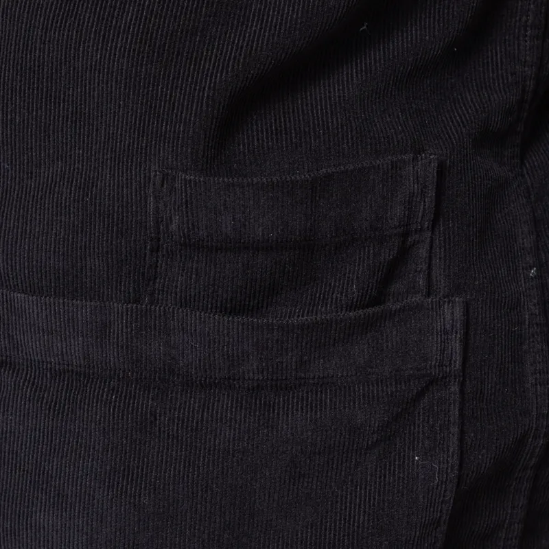 Universal Works Bakers Overshirt Work Black Organic Fine Cord-12