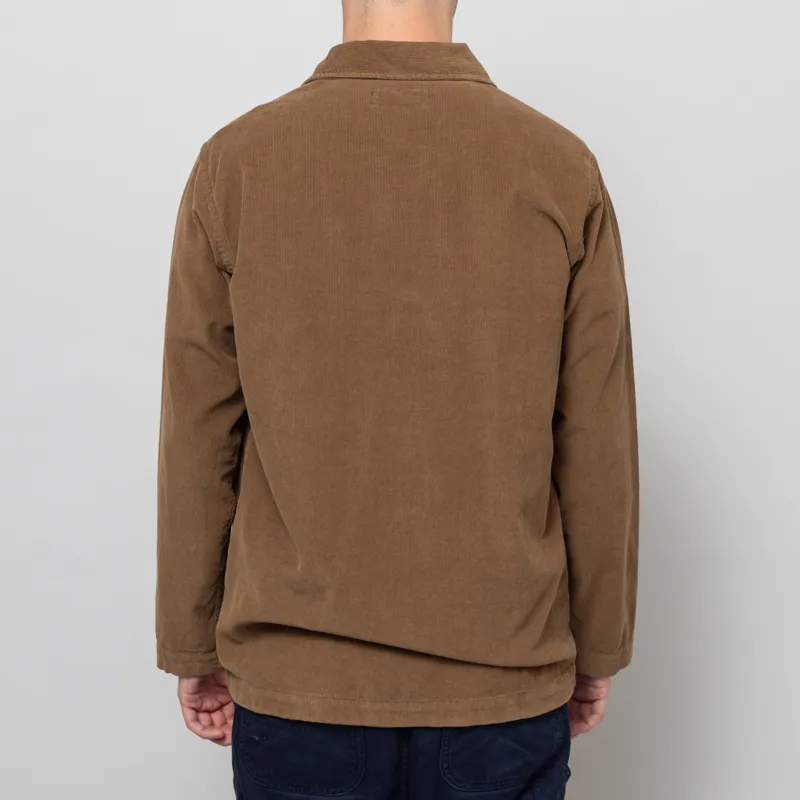 Universal Works Bakers Overshirt Khaki Organic Fine Cord-3
