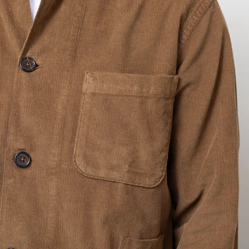 Universal Works Bakers Overshirt Khaki Organic Fine Cord-7