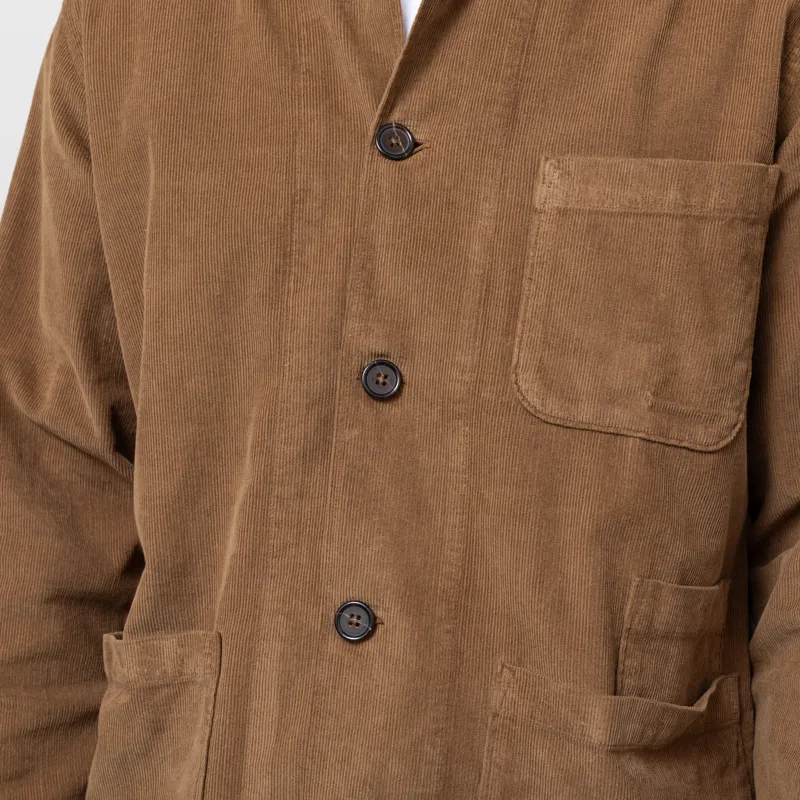 Universal Works Bakers Overshirt Khaki Organic Fine Cord-6