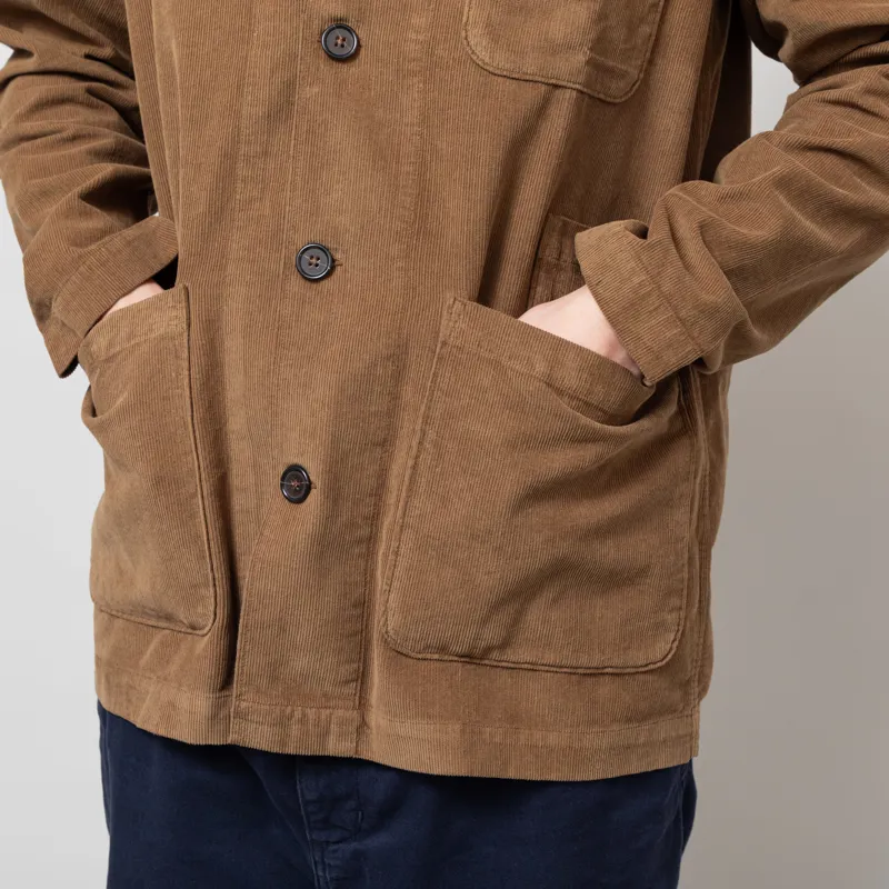 Universal Works Bakers Overshirt Khaki Organic Fine Cord-10