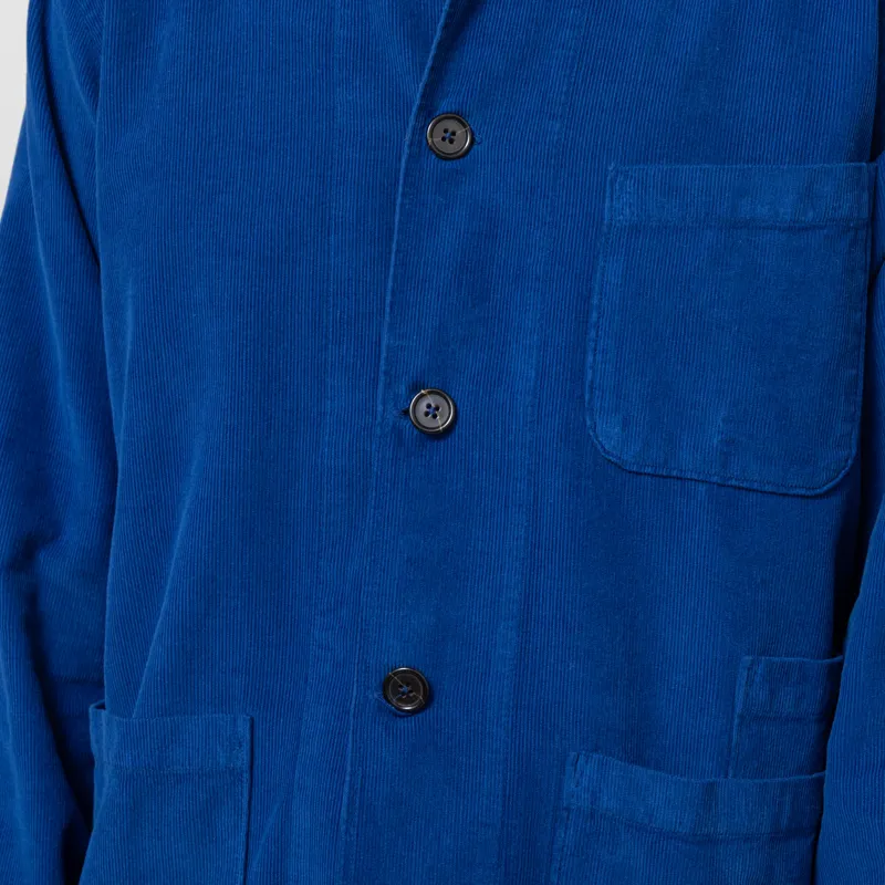 Universal Works Bakers Overshirt Work Blue Organic Fine Cord-6