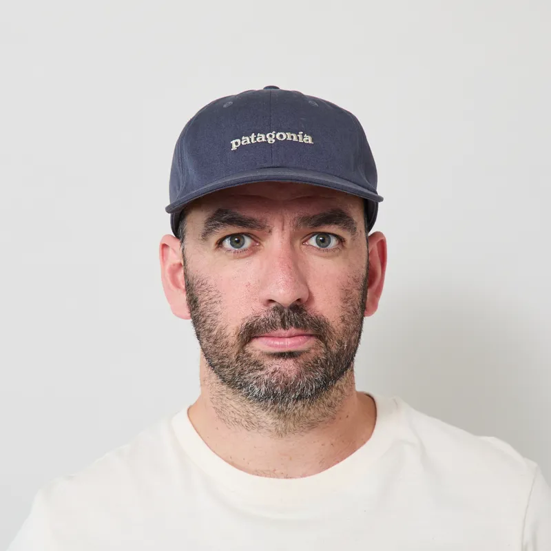 Patagonia Graphic Trad Cap Text Logo Smolder Blue-1