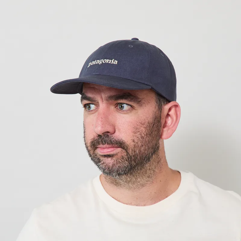 Patagonia Graphic Trad Cap Text Logo Smolder Blue
