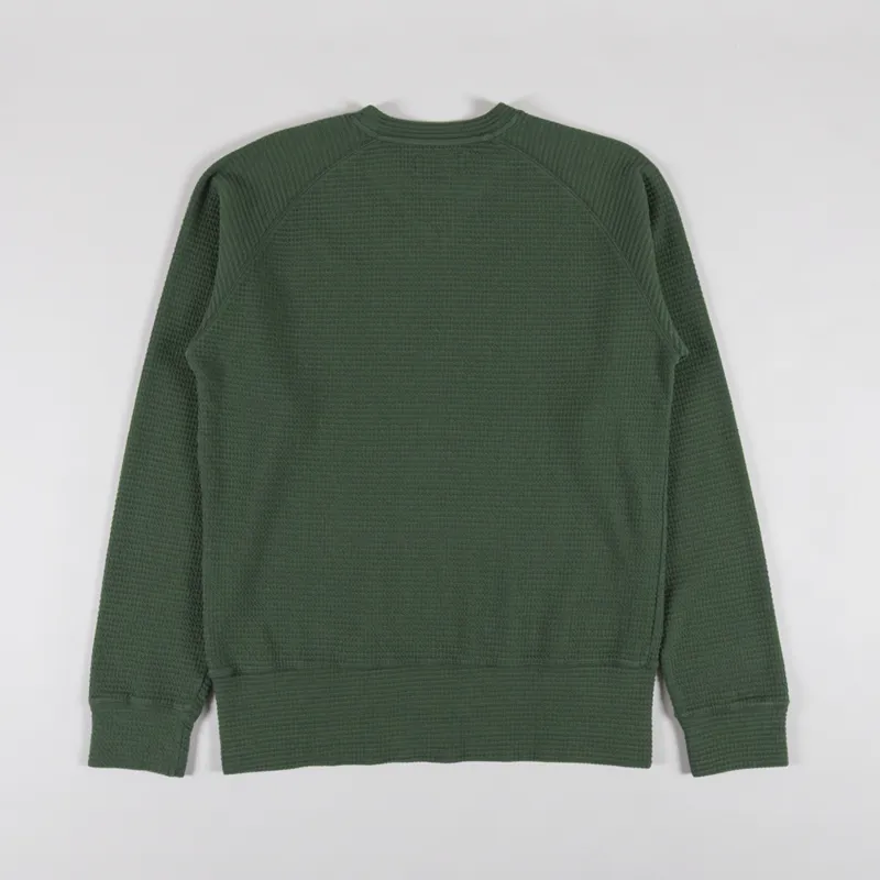 Universal Works Mr K Crew Sweatshirt Green Fantasy Interlock-1