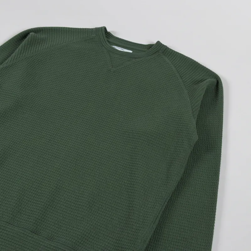 Universal Works Mr K Crew Sweatshirt Green Fantasy Interlock-2