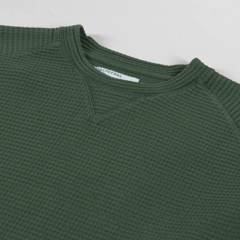 Universal Works Mr K Crew Sweatshirt Green Fantasy Interlock-4