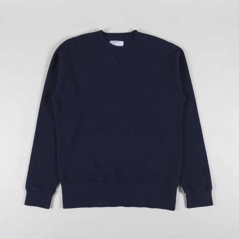 Universal Works Mr K Crew Sweatshirt Navy Fantasy Interlock