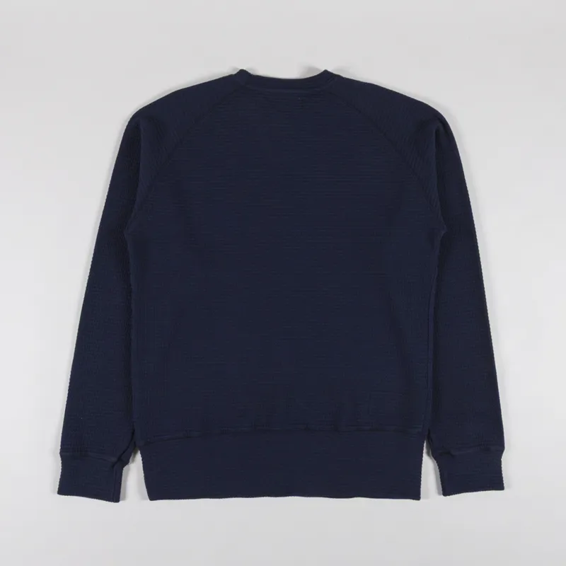 Universal Works Mr K Crew Sweatshirt Navy Fantasy Interlock-1