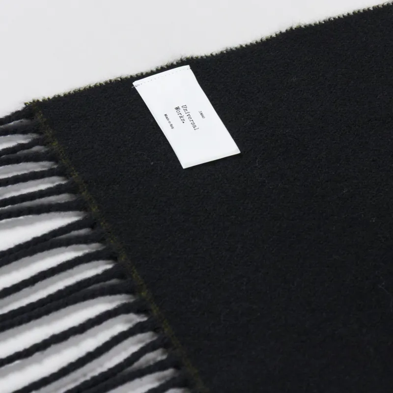 Universal Works Double Sided Scarf Green Black-4