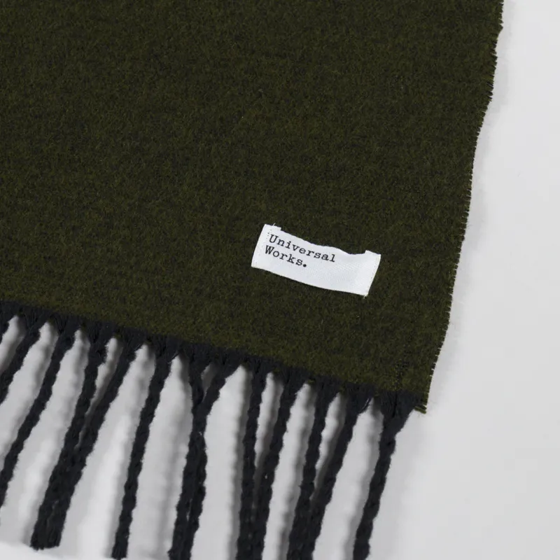 Universal Works Double Sided Scarf Green Black-3