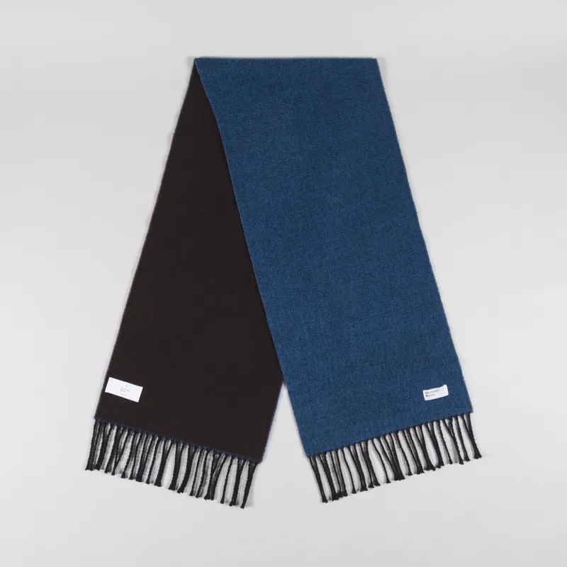 Universal Works Double Sided Scarf Light Blue Brown