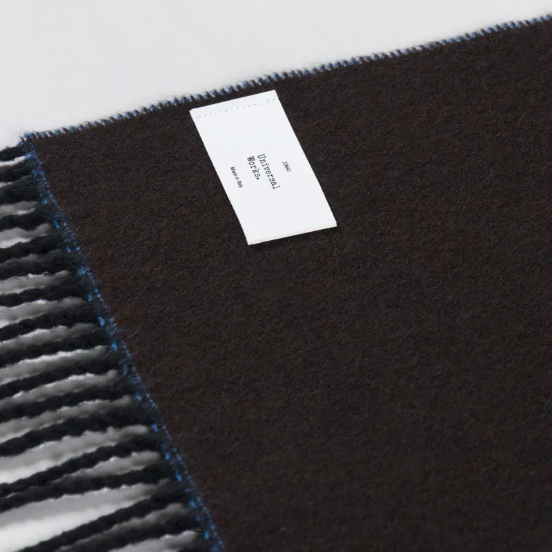 Universal Works Double Sided Scarf Light Blue Brown-4