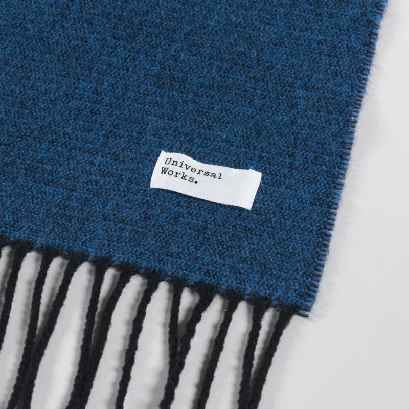 Universal Works Double Sided Scarf Light Blue Brown-3