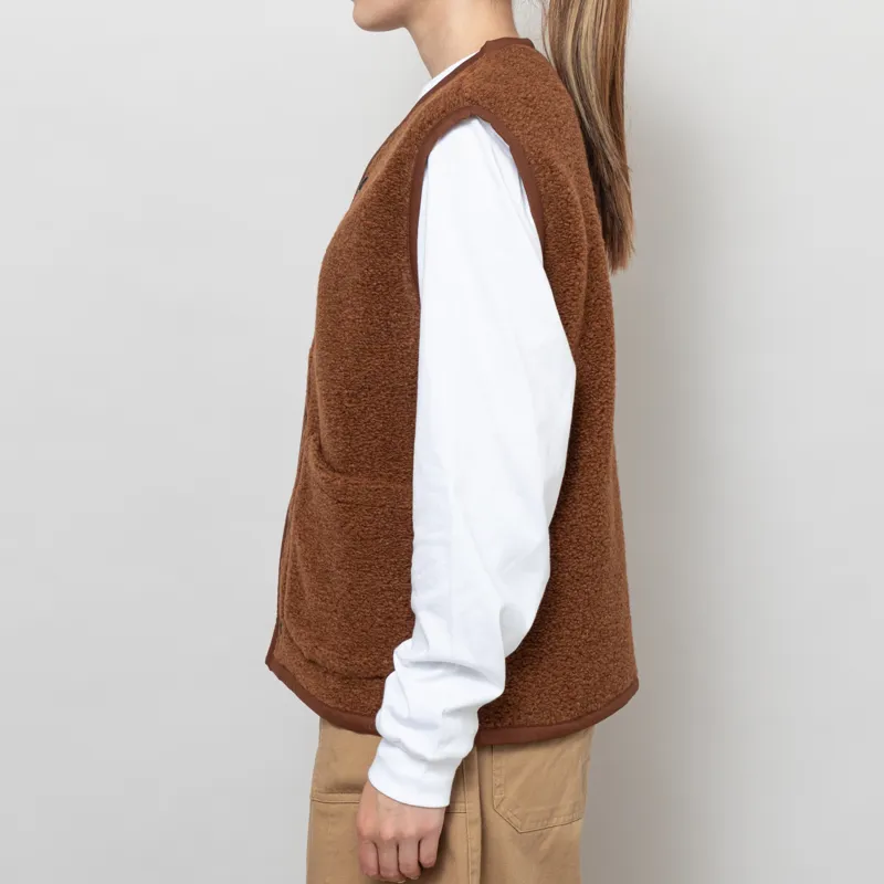 Universal Works Womens Lancaster Gilet Cumin Alvar Fleece-2