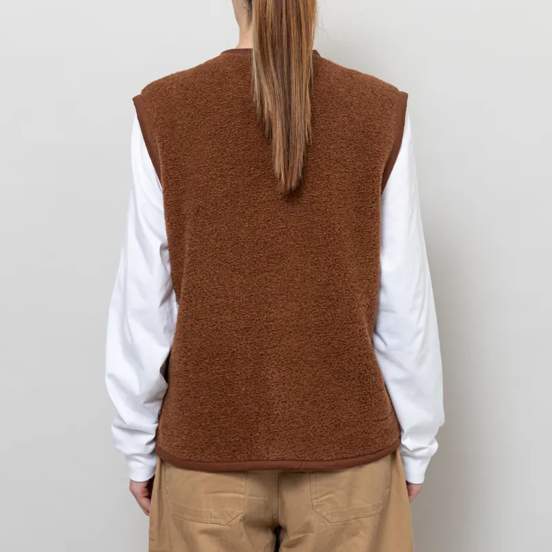 Universal Works Womens Lancaster Gilet Cumin Alvar Fleece-3