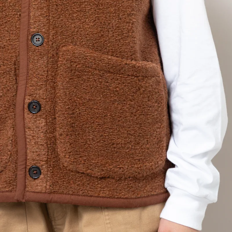 Universal Works Womens Lancaster Gilet Cumin Alvar Fleece-7