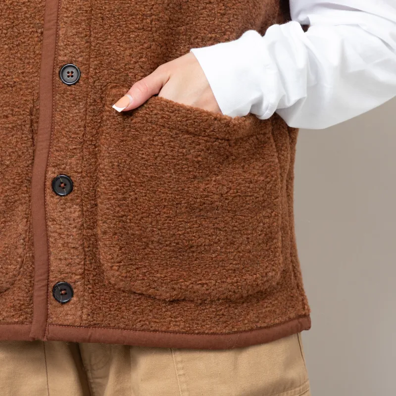 Universal Works Womens Lancaster Gilet Cumin Alvar Fleece-8