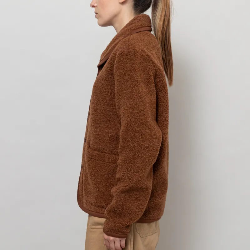 Universal Works Womens Lancaster Jacket Cumin Alvar Fleece-2