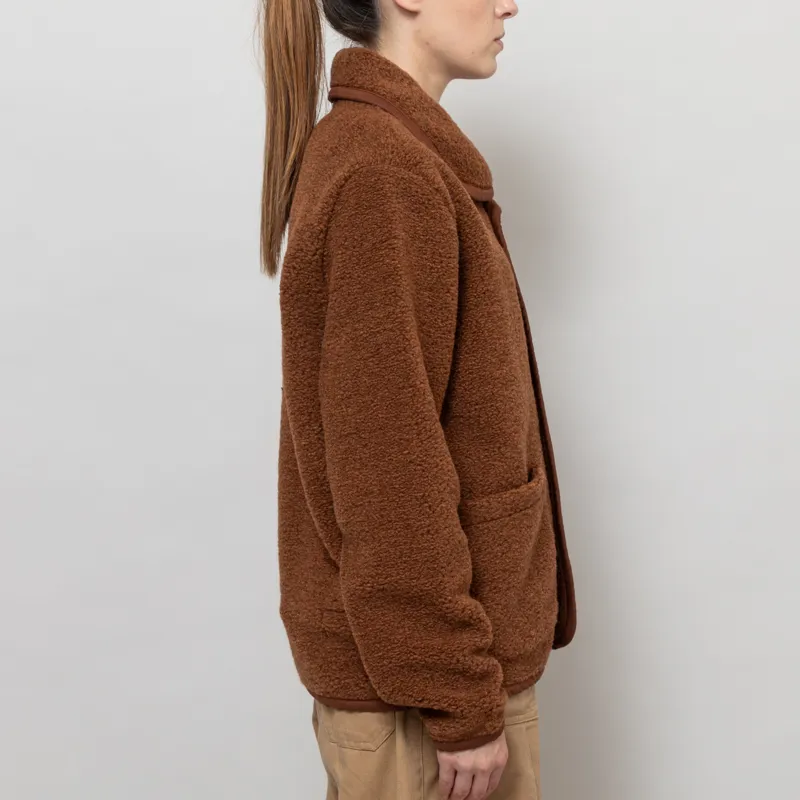 Universal Works Womens Lancaster Jacket Cumin Alvar Fleece-4