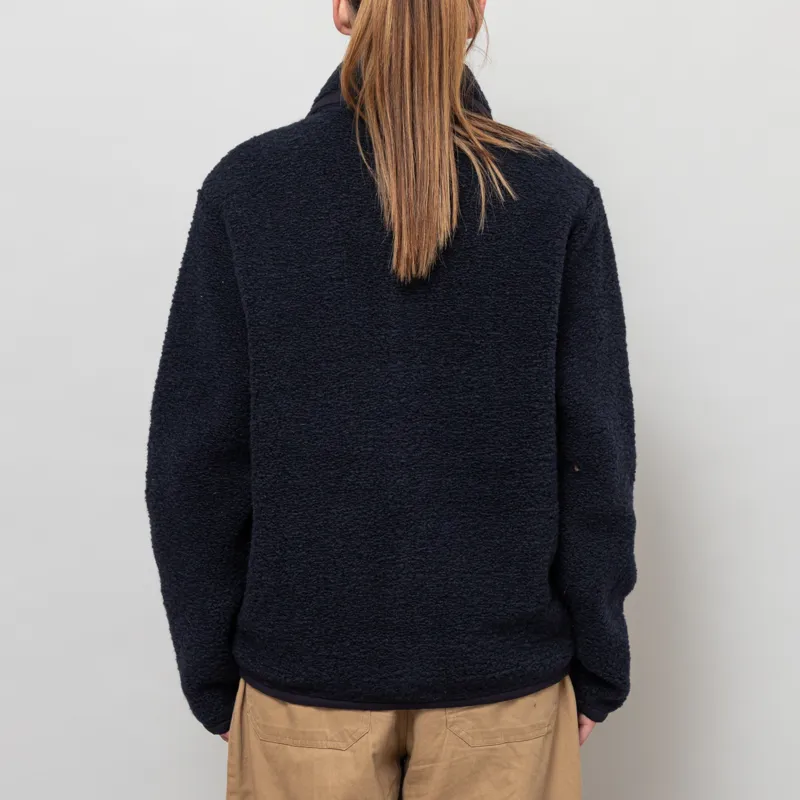 Universal Works Womens Lancaster Jacket Navy Alvar Fleece-3