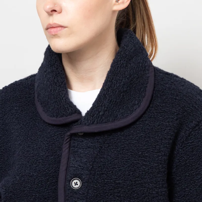 Universal Works Womens Lancaster Jacket Navy Alvar Fleece-5