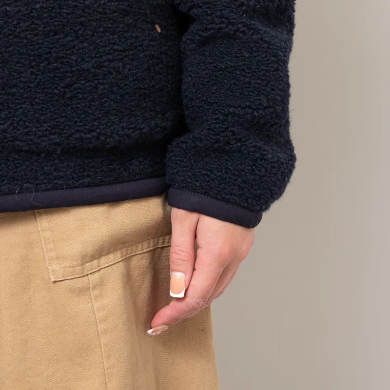 Universal Works Womens Lancaster Jacket Navy Alvar Fleece-8