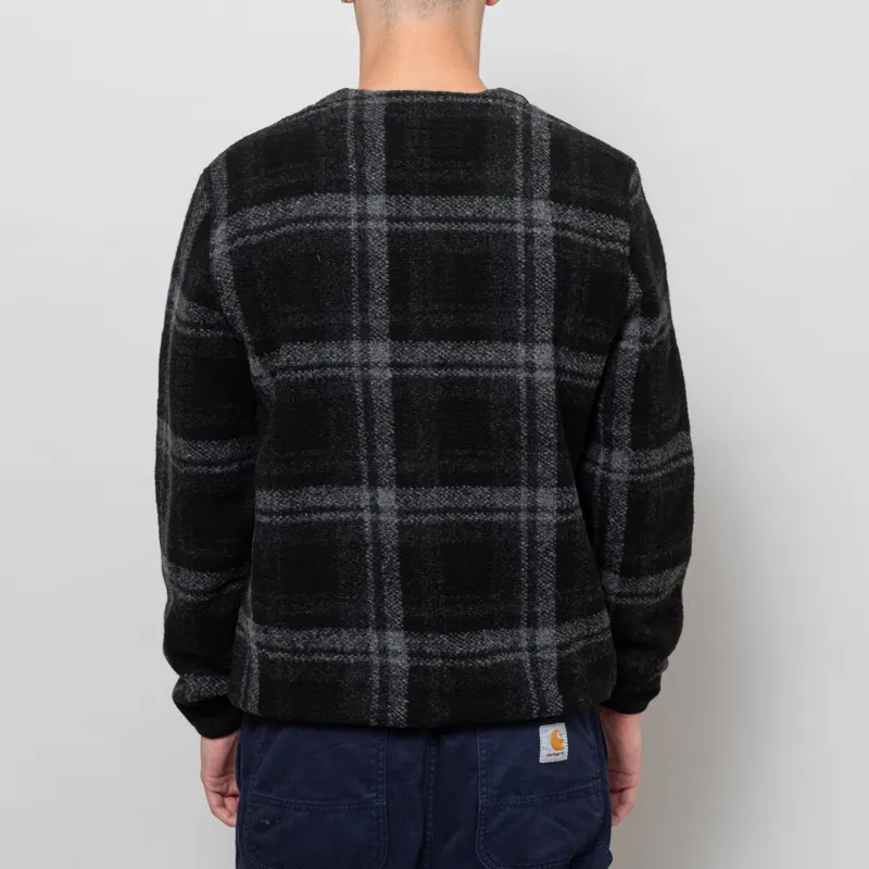 Universal Works Cardigan Grey MOH Check Fleece-3