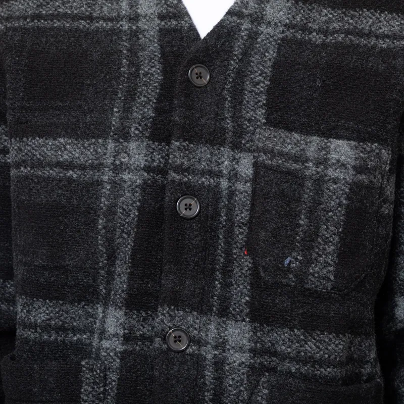Universal Works Cardigan Grey MOH Check Fleece-7