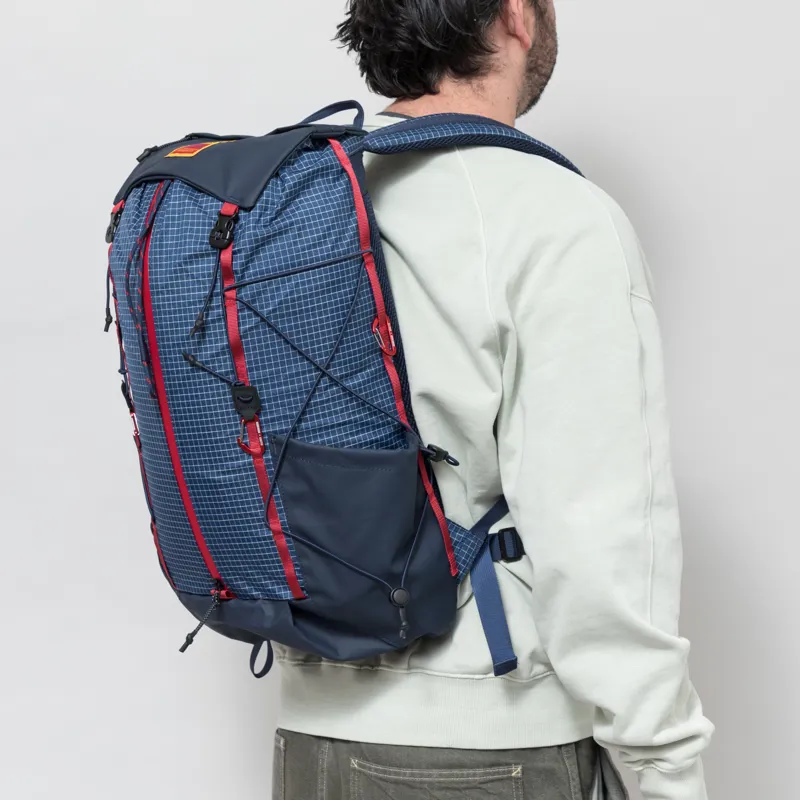 Elliker x Hikerdelic Cautley Flap Over Backpack Navy Red-1