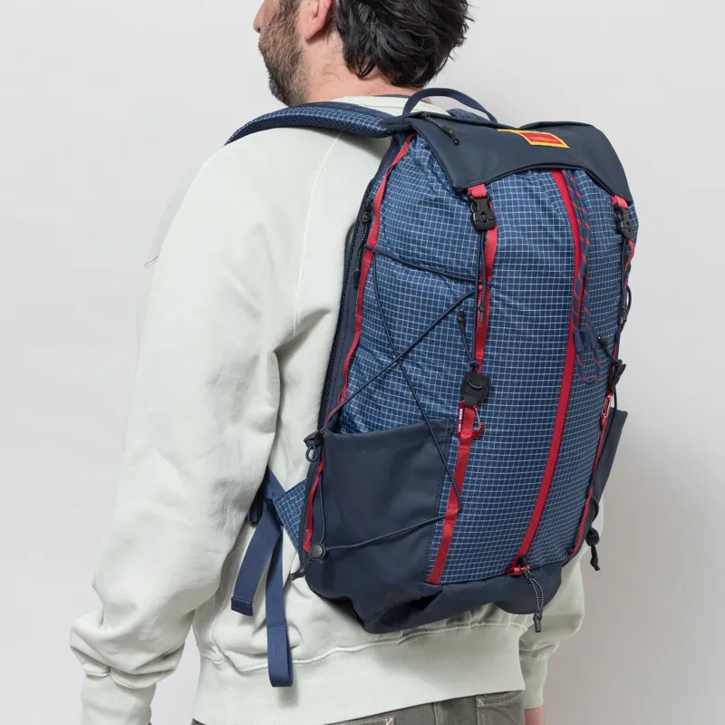 Elliker x Hikerdelic Cautley Flap Over Backpack Navy Red-3