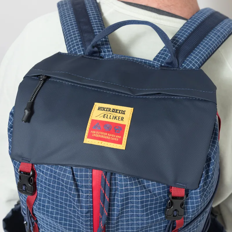 Elliker x Hikerdelic Cautley Flap Over Backpack Navy Red-6