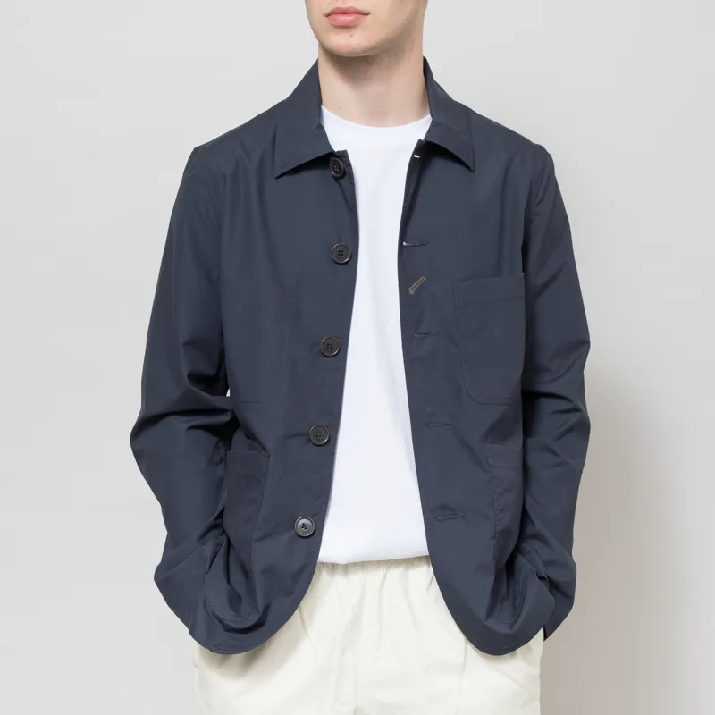 Universal Works Bakers Jacket Navy Recycled Poly Tech
