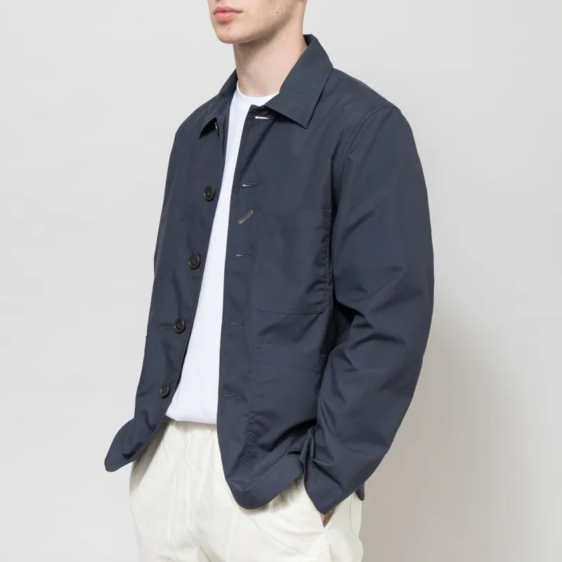 Universal Works Bakers Jacket Navy Recycled Poly Tech-1