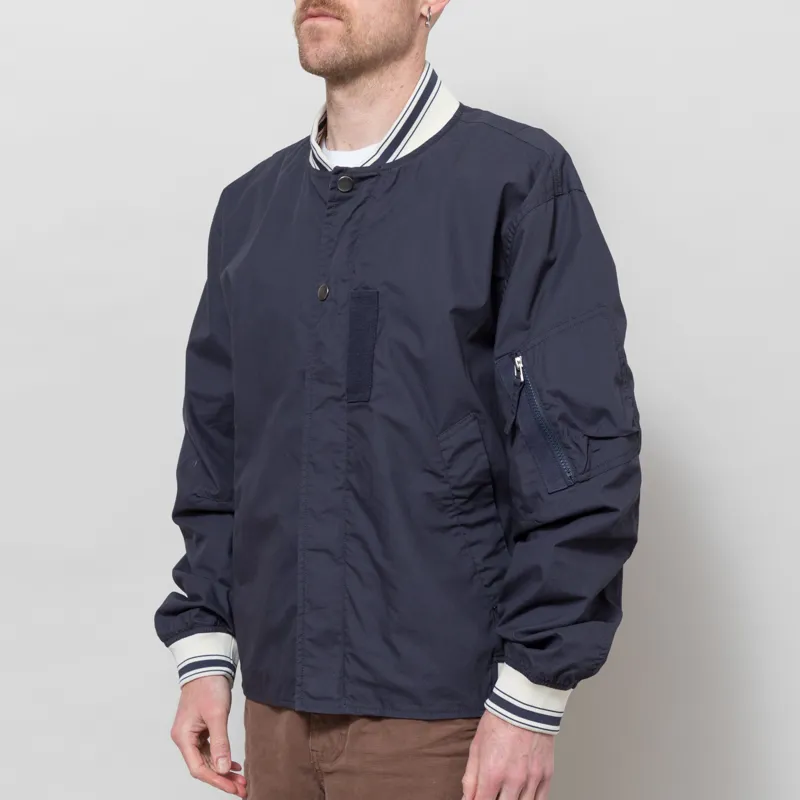 Universal Works NS Bomber Jacket Navy Peached Poplin-1