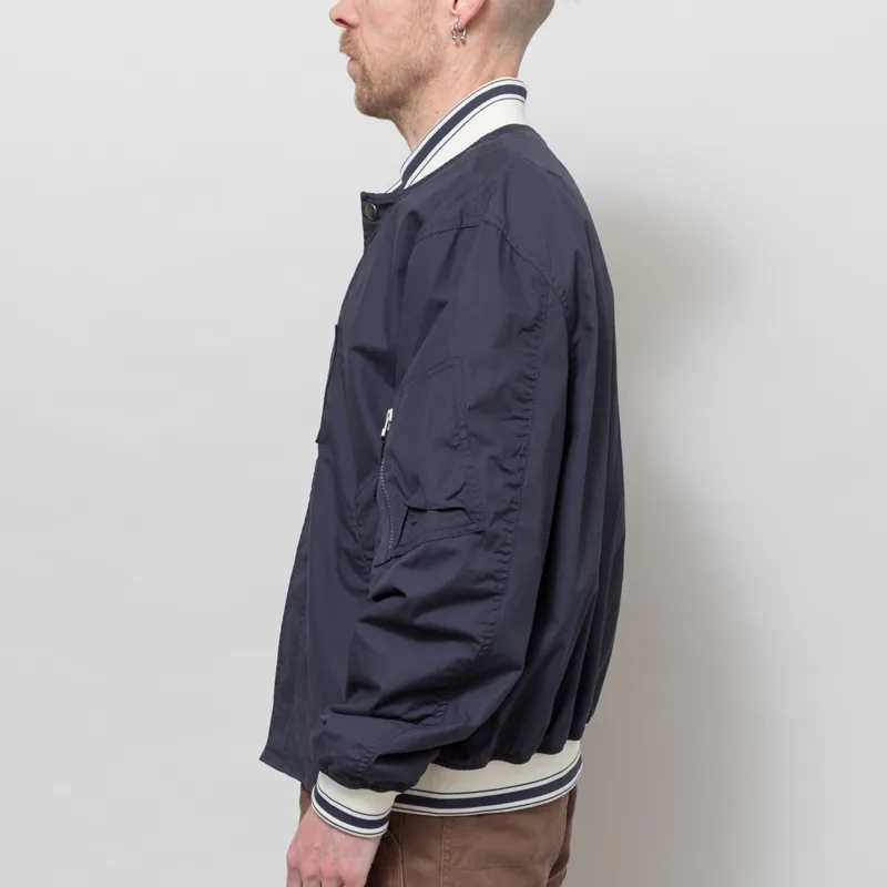 Universal Works NS Bomber Jacket Navy Peached Poplin-2