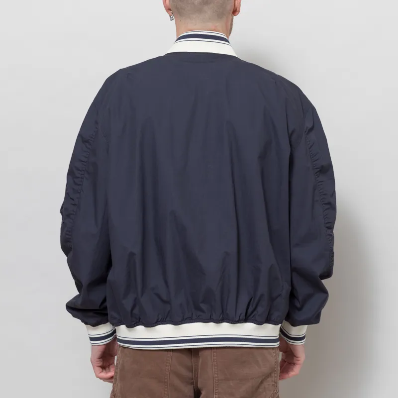 Universal Works NS Bomber Jacket Navy Peached Poplin-3
