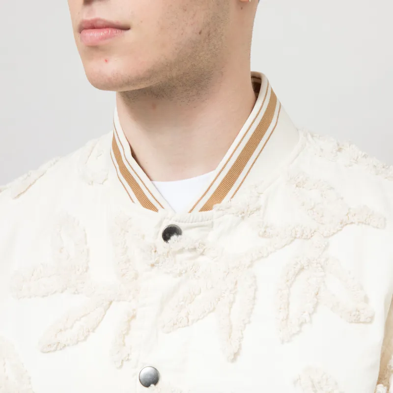 Universal Works NS Bomber Jacket Ecru 3D Flower-6