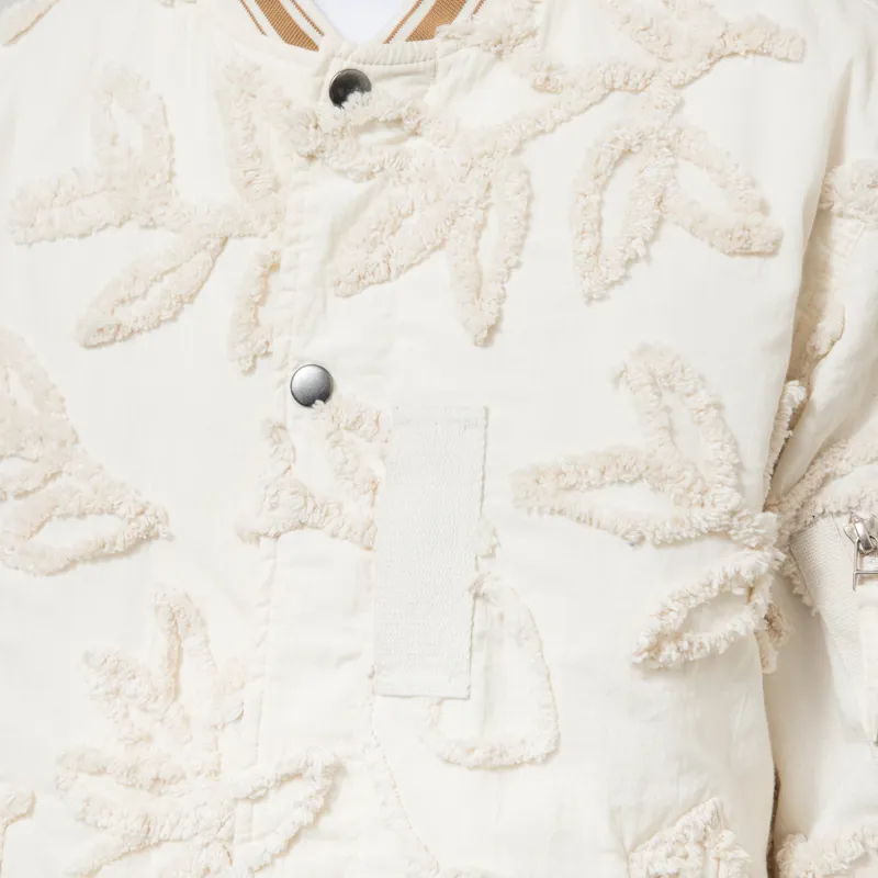 Universal Works NS Bomber Jacket Ecru 3D Flower-8