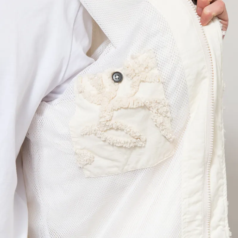 Universal Works NS Bomber Jacket Ecru 3D Flower-9