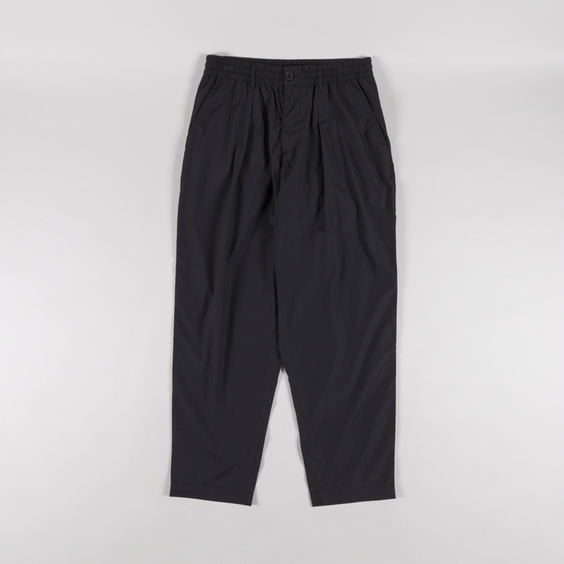 Universal Works Pleated Track Pant Black Recycled Poly Tech