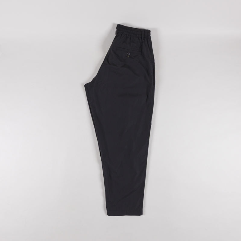Universal Works Pleated Track Pant Black Recycled Poly Tech-2